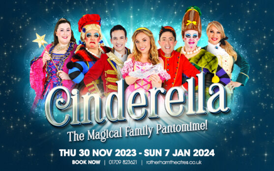 Cinderella pantomime poster with main cast